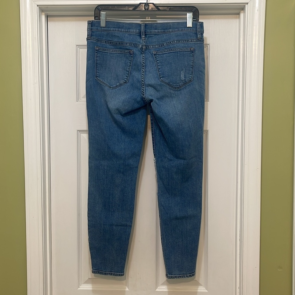 J Crew - Distressed Patchwork Toothpick Blue Jean… - image 2